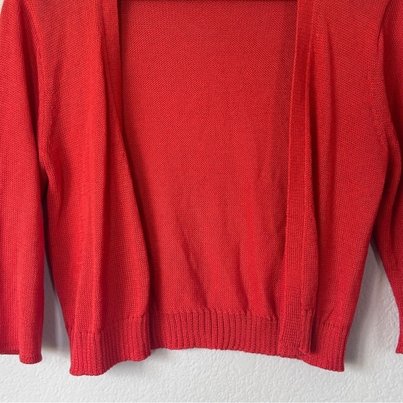 Wooden Ships by Paola Buendía Open Knit Cardigan Size M/L | Orange Red - Picture 8 of 8